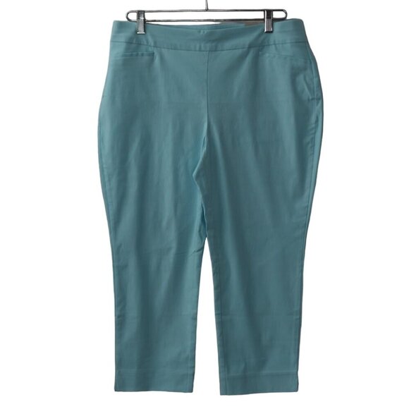 Chicos So Slimming Brigitte Slim Leg Crop Pants Womens 12P Chicos 2P Aria Aqua - Picture 1 of 7
